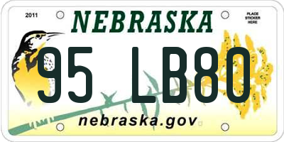 NE license plate 95LB80
