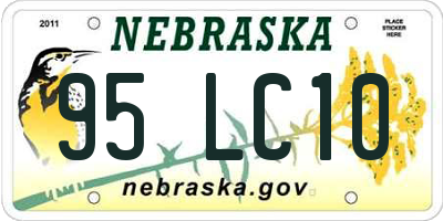 NE license plate 95LC10