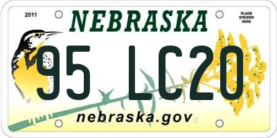 NE license plate 95LC20