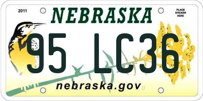 NE license plate 95LC36