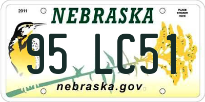 NE license plate 95LC51