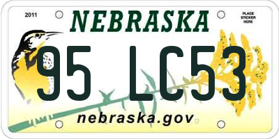 NE license plate 95LC53