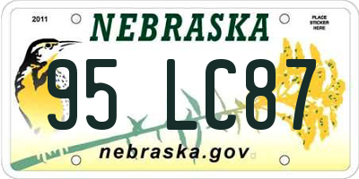 NE license plate 95LC87
