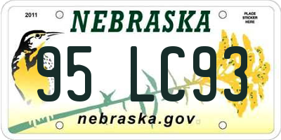NE license plate 95LC93