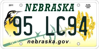 NE license plate 95LC94