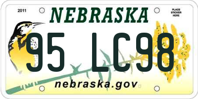 NE license plate 95LC98