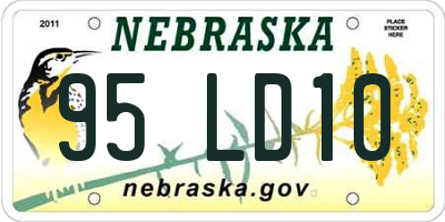 NE license plate 95LD10