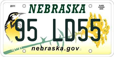 NE license plate 95LD55