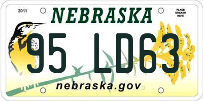 NE license plate 95LD63