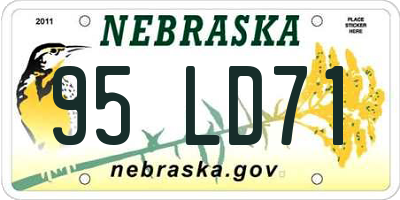 NE license plate 95LD71