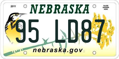 NE license plate 95LD87