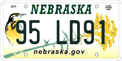 NE license plate 95LD91