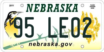 NE license plate 95LE02