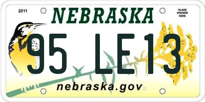 NE license plate 95LE13
