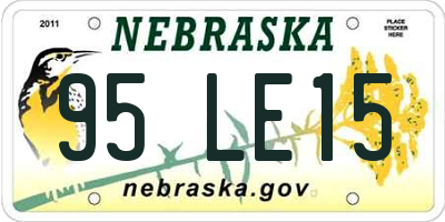 NE license plate 95LE15
