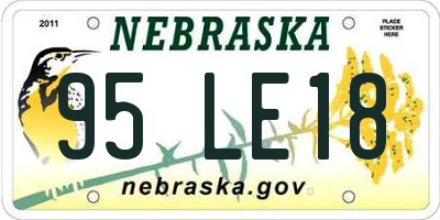 NE license plate 95LE18