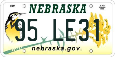 NE license plate 95LE31