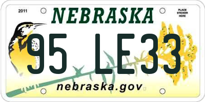 NE license plate 95LE33