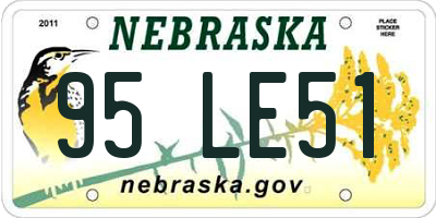 NE license plate 95LE51