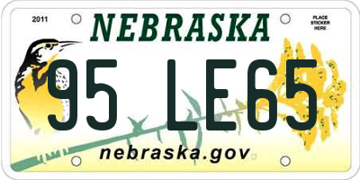 NE license plate 95LE65