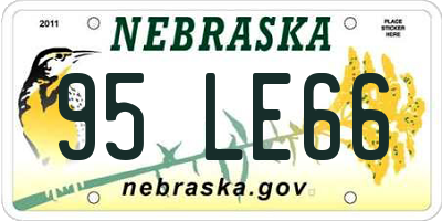 NE license plate 95LE66