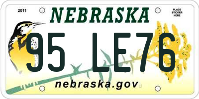 NE license plate 95LE76