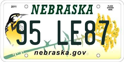 NE license plate 95LE87