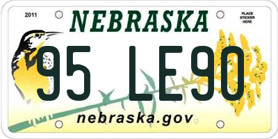 NE license plate 95LE90