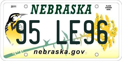 NE license plate 95LE96