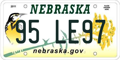 NE license plate 95LE97