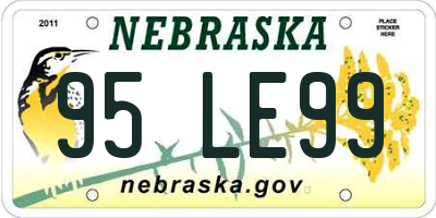 NE license plate 95LE99