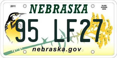 NE license plate 95LF27