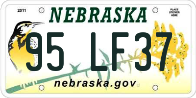 NE license plate 95LF37