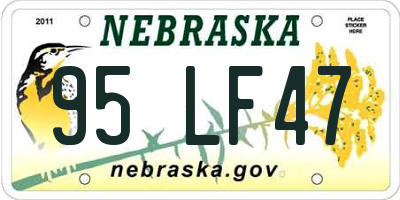 NE license plate 95LF47