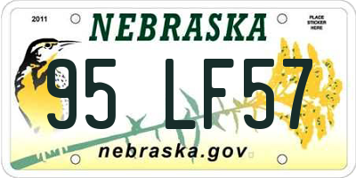 NE license plate 95LF57