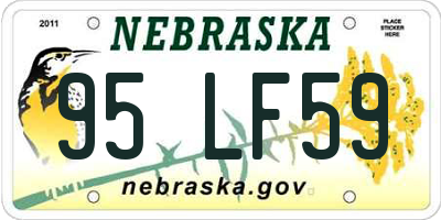 NE license plate 95LF59