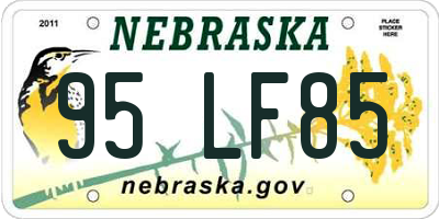 NE license plate 95LF85