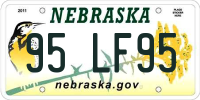 NE license plate 95LF95
