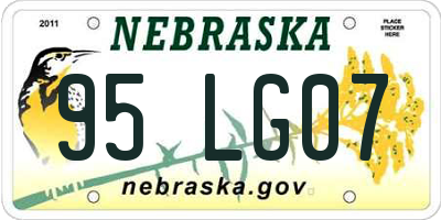 NE license plate 95LG07