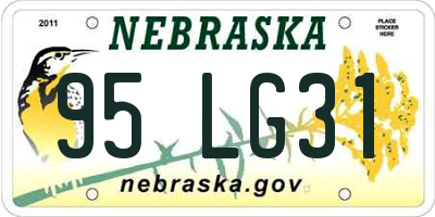 NE license plate 95LG31