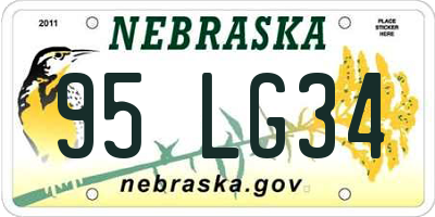 NE license plate 95LG34