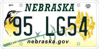 NE license plate 95LG54