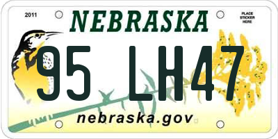 NE license plate 95LH47