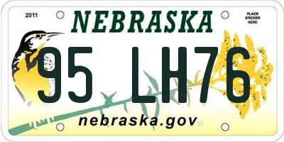 NE license plate 95LH76