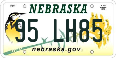 NE license plate 95LH85