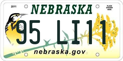 NE license plate 95LI11