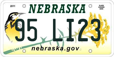 NE license plate 95LI23