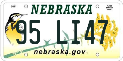 NE license plate 95LI47