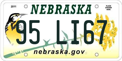 NE license plate 95LI67
