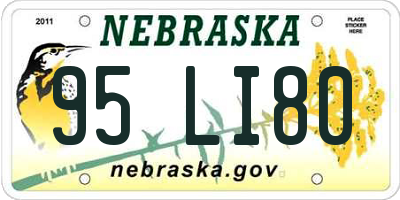 NE license plate 95LI80